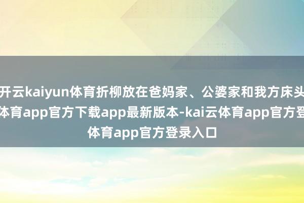 开云kaiyun体育折柳放在爸妈家、公婆家和我方床头-kai云体育app官方下载app最新版本-kai云体育app官方登录入口